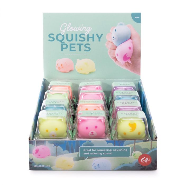 IS GIFT GLOW IN THE DARK SQUISHY PETS (24ASST) ASSORTED