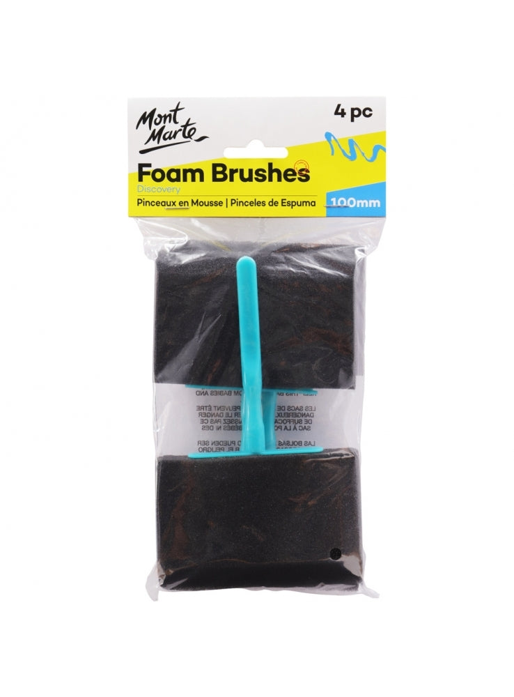 MM Foam Hobby Brush 100mm 4pc Poly Bag MACR0024