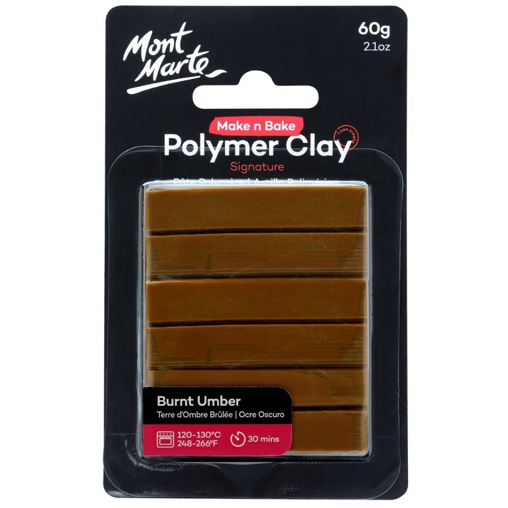 MM Make n Bake Polymer Clay 60g - Burnt Umber MMSP6008