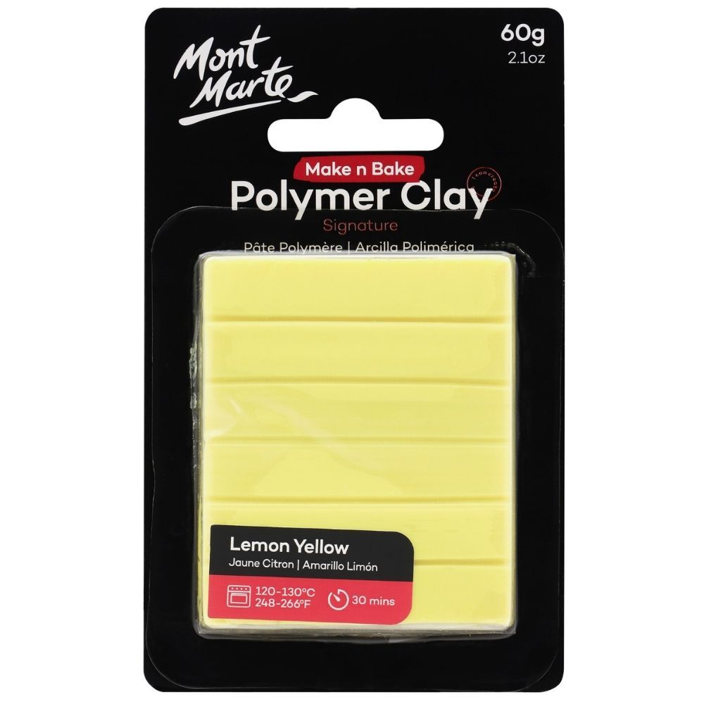 MM Make n Bake Polymer Clay 60g - Lemon Yellow MMSP6014