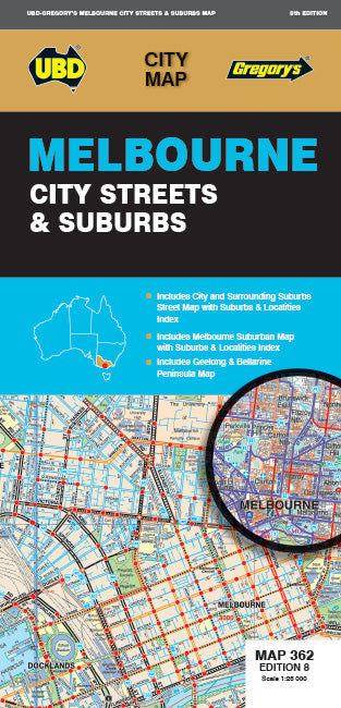 Melbourne City Streets & Suburbs Map 362 (8th edition)