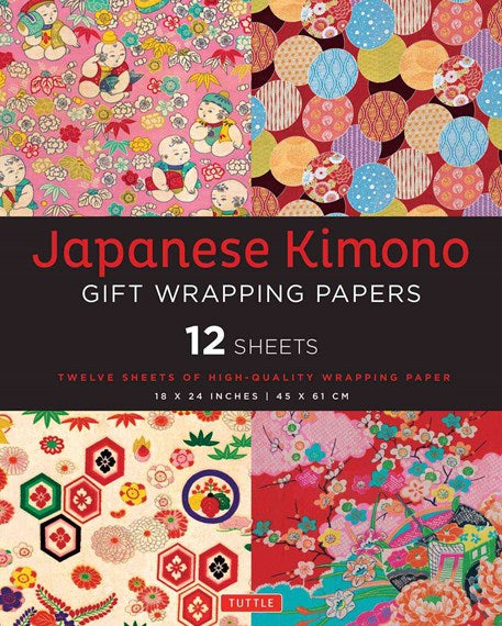 Japanese Kimono Gift Wrapping Papers 12 Sheets