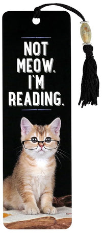 Load image into Gallery viewer, Not Meow, I'm Reading Beaded Bookmark cover image
