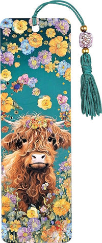 Load image into Gallery viewer, Highland Cow Beaded Bookmark cover image
