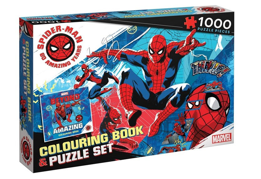 Spider-Man 60th Anniversary: Adult Colouring Book & Puzzle Set (Marvel: 1000 Pieces)