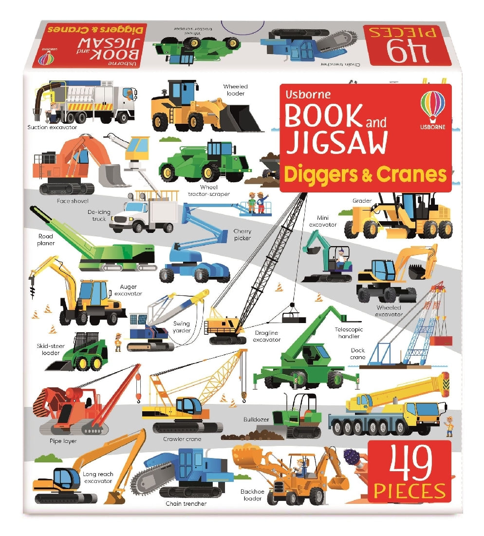 Usborne Book and Jigsaw: Diggers and Cranes