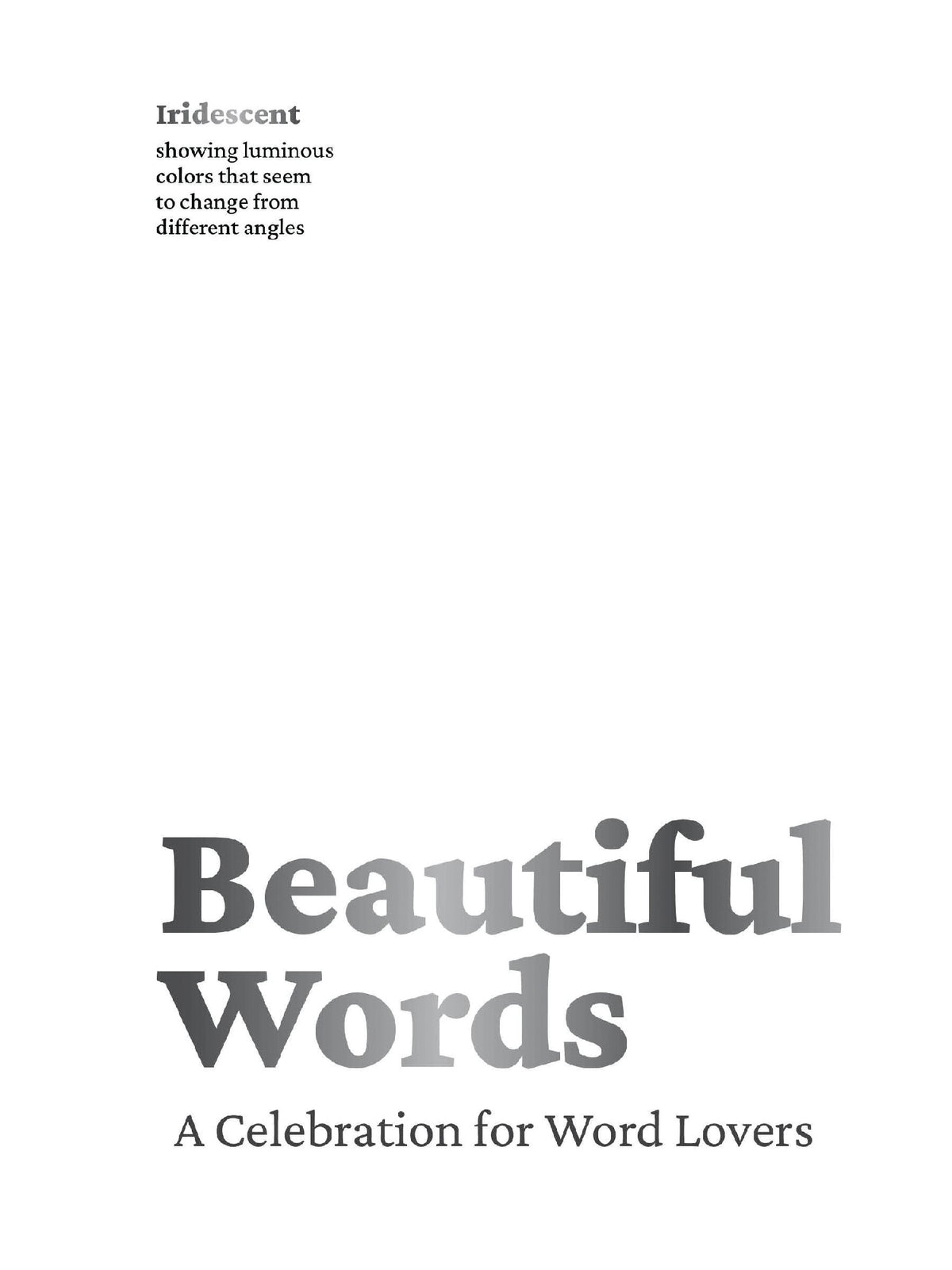 Beautiful Words: A celebration for Word Lovers