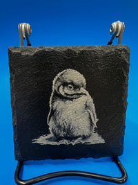 Load image into Gallery viewer, Square Slate Coaster: Baby Penguin
