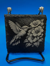 Load image into Gallery viewer, Square Slate Coaster: Hummingbird (assorted)
