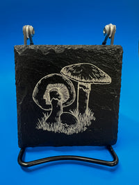 Load image into Gallery viewer, Square Slate Coaster: Mushroom (assorted)
