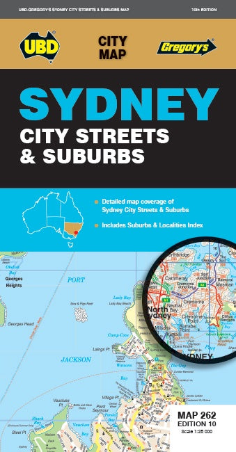 Sydney City Streets & Suburbs Map 262 10th edition