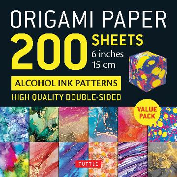 Origami Paper 200 sheets Alcohol Ink Patterns 6" (15 cm)