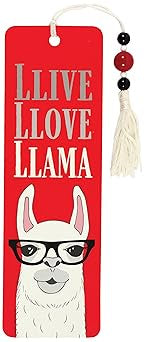 Bookmark:  Beaded Llive, Llove, Llama