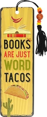 Load image into Gallery viewer, Books are Just Word Tacos Beaded Bookmark
