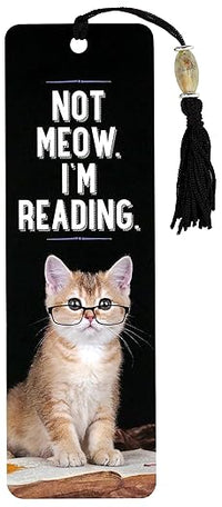 Load image into Gallery viewer, Not Meow, I'm Reading Beaded Bookmark
