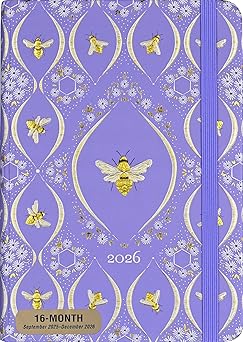 2026 Florentine Bees Weekly Planner (16 Months, Sept 2025 to Dec 2026)