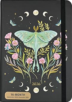 2026 Luna Moth Weekly Planner (16 Months, Sept 2025 to Dec 2026)
