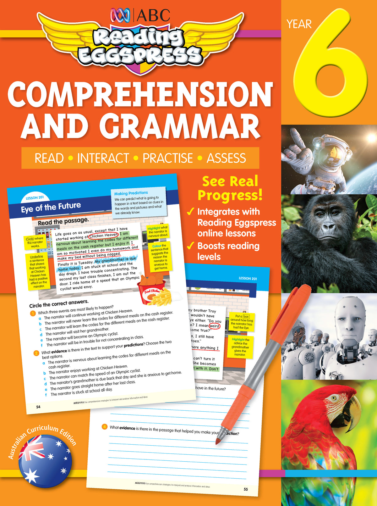 ABC Reading Eggspress Comprehension and Grammar Workbook Year 6