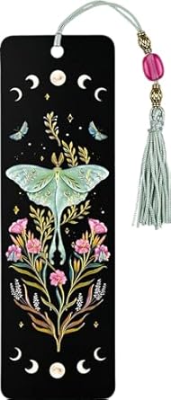 Load image into Gallery viewer, Luna Moth Beaded Bookmark
