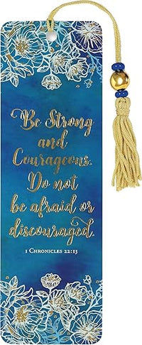 Load image into Gallery viewer, Be Strong and Courageous Beaded Bookmark
