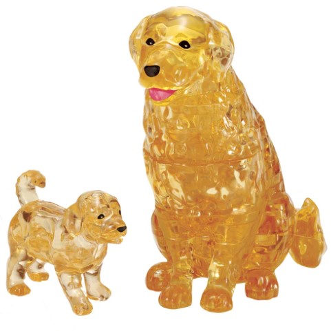 3D RETRIEVER & PUPPY CRYSTAL PUZZLE