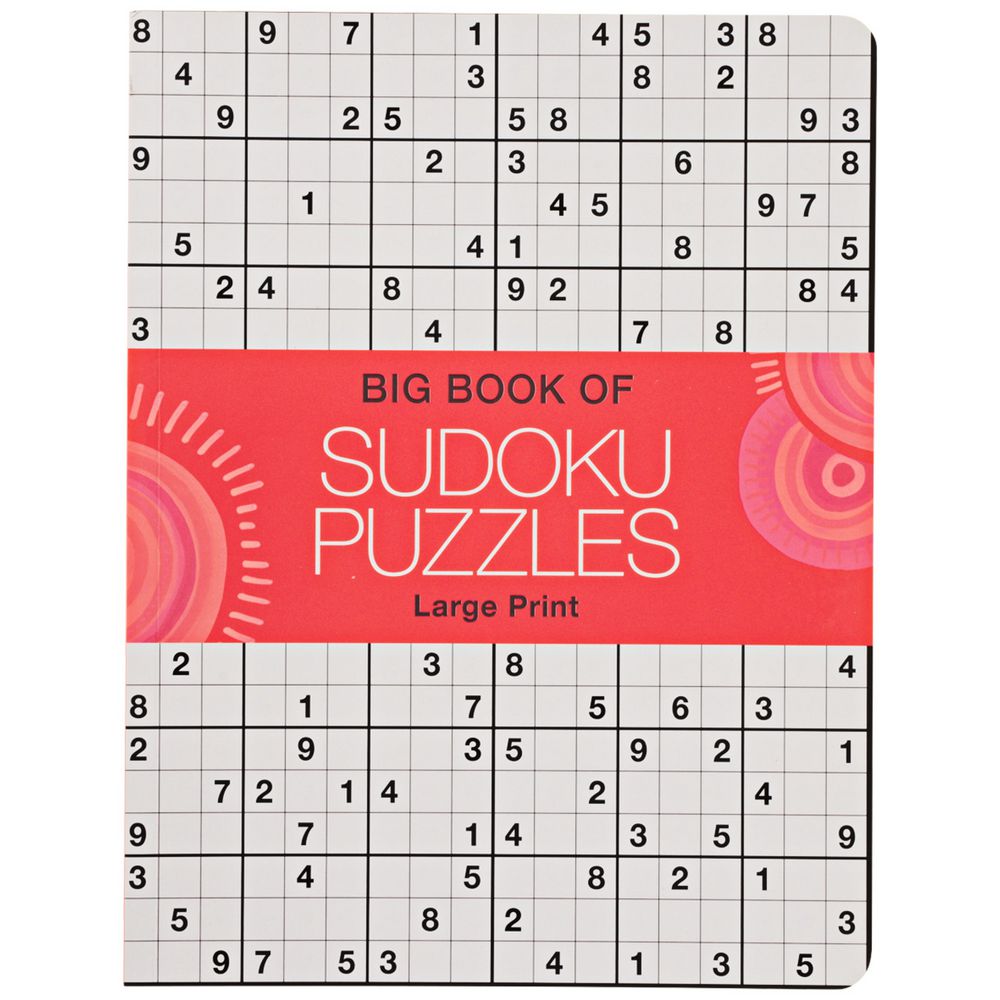 Large Print Sudoku Puzzle Book Red