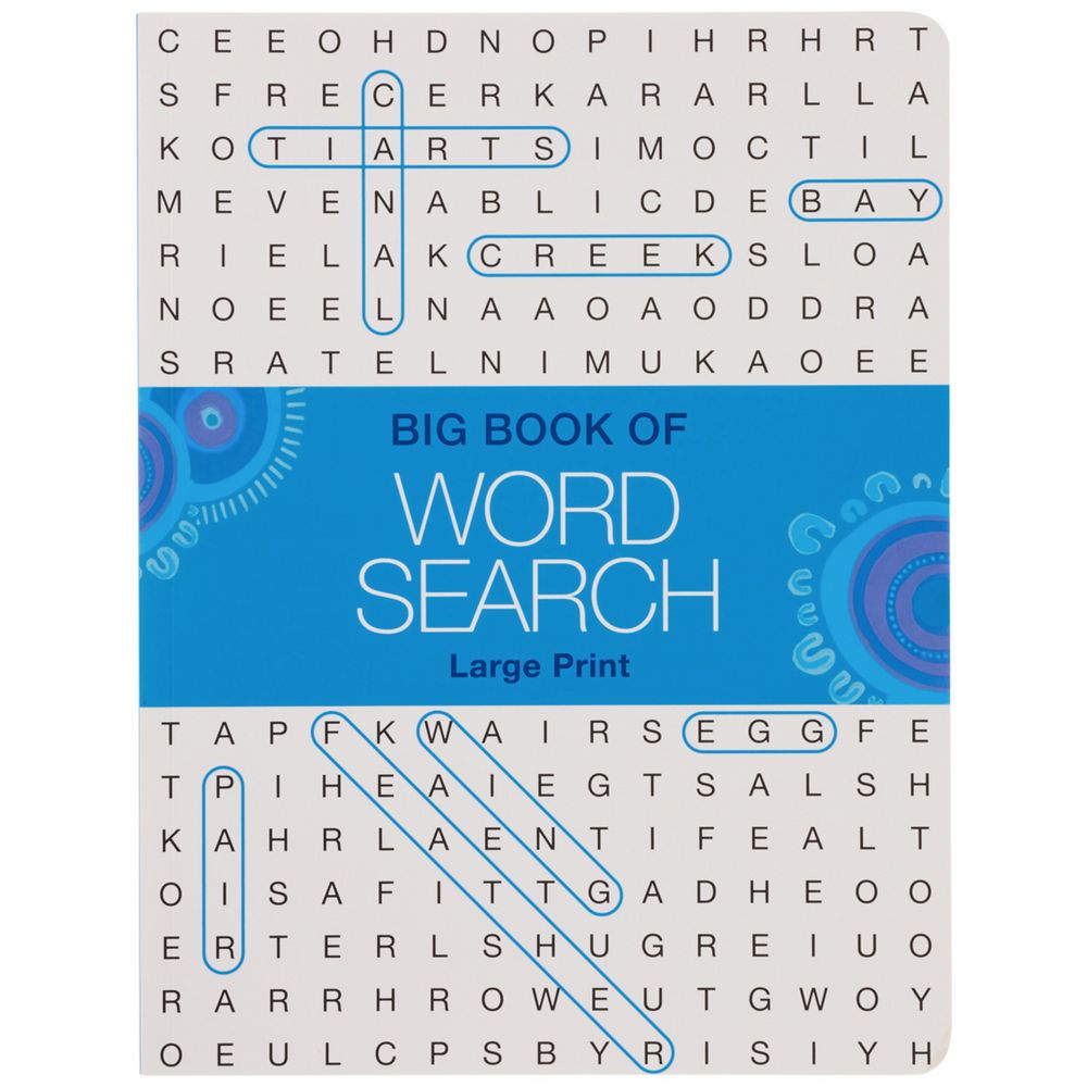 Large Print Word Search Puzzle Book Blue