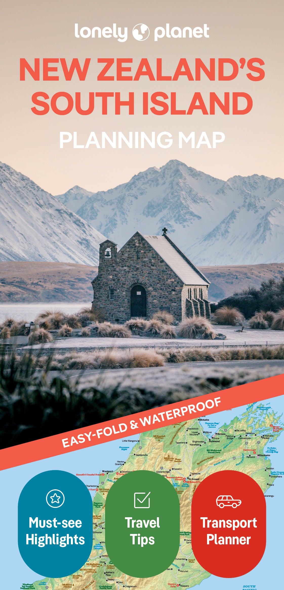 Lonely Planet: New Zealand's South Island Planning Map 2nd Edition
