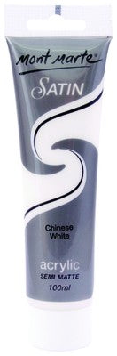 MM Satin Acrylic 100ml - Chinese White