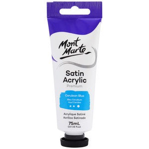 MM Satin Acrylic 75ml - Cerulean Blue