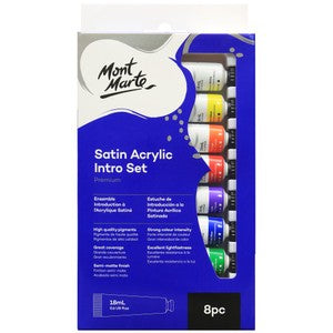 MM Satin Acrylic Paint Intro Set 8pc x 18ml