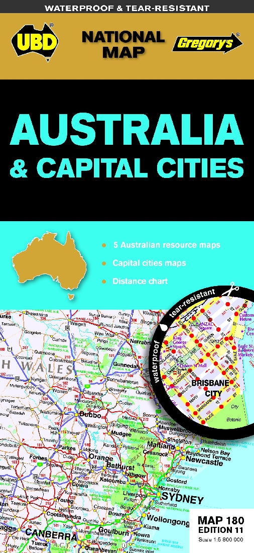 Australia & Cities Map 180 11th ed (waterproof)