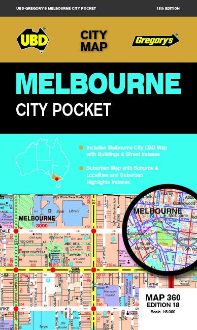 Melbourne City Pocket Map 360 18th ed