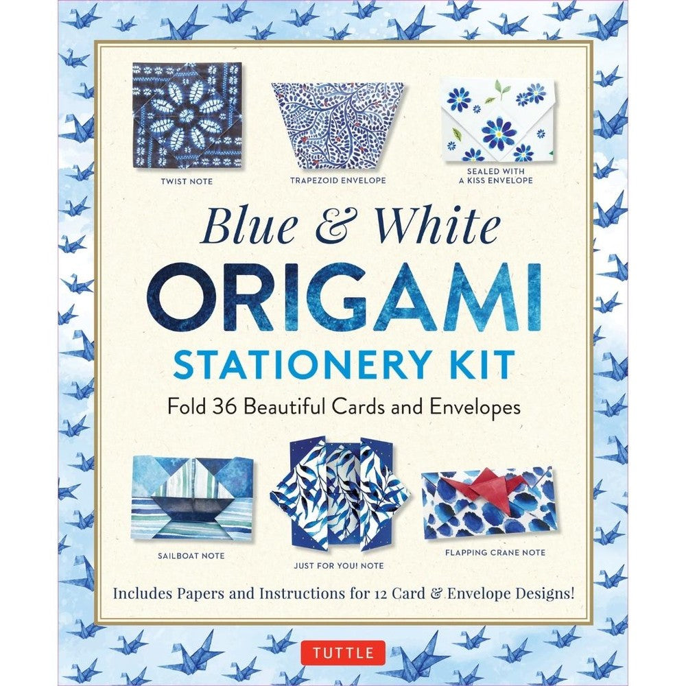 Blue & White Origami Stationery Kit