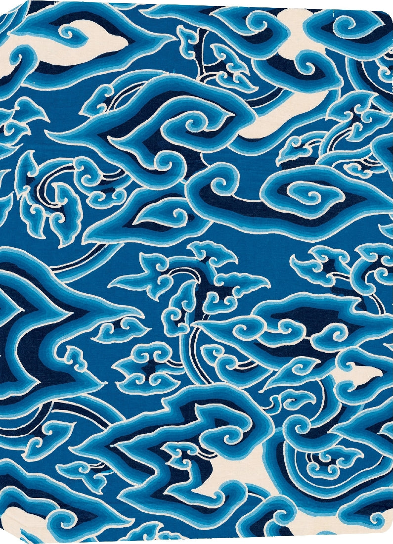 Batik 'Blue Clouds' Hardcover Journal: Lined Notebook