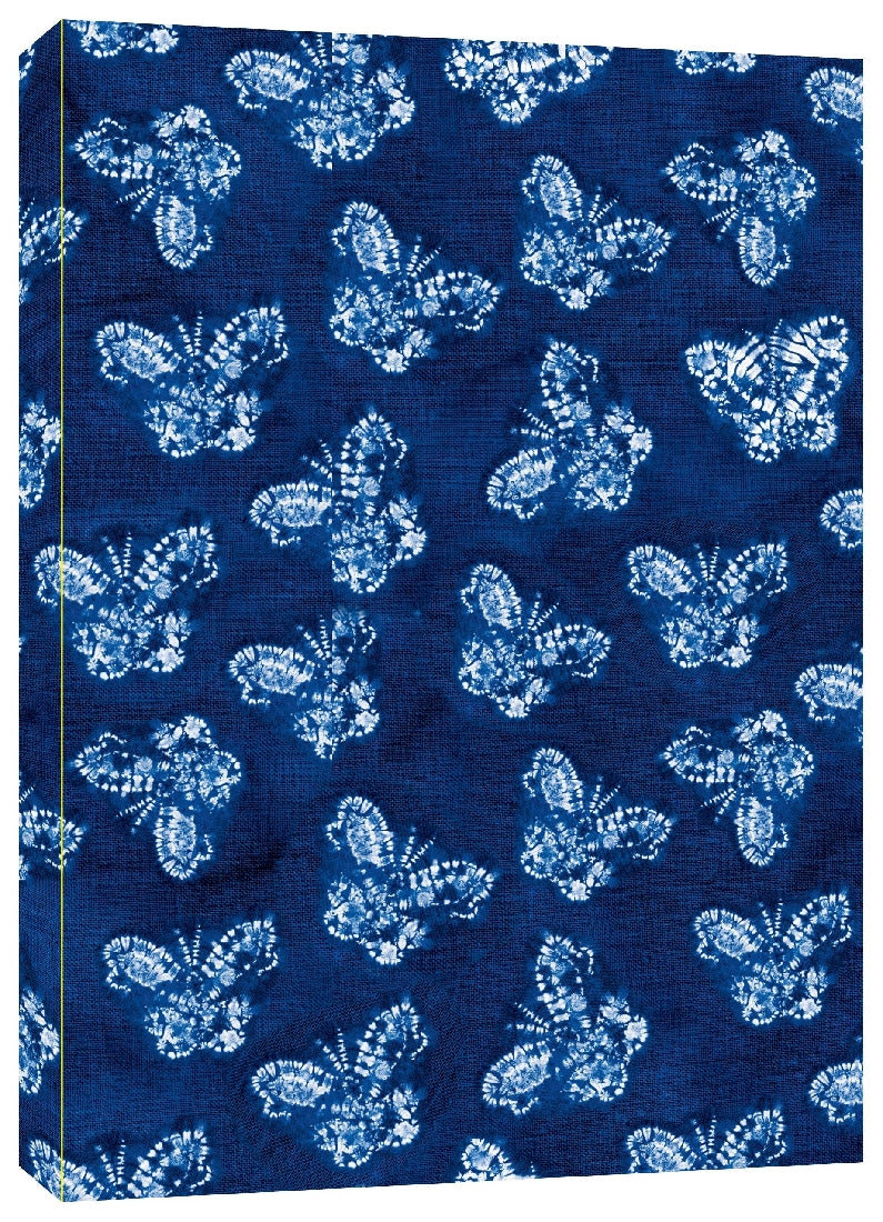 Shibori Indigo Butterflies Paperback Journal: Dotted Notebook