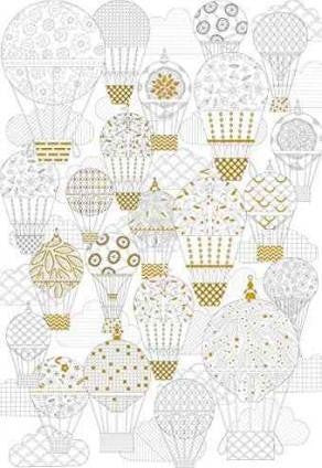 Adult Coloring Poster - Hot Air Balloons