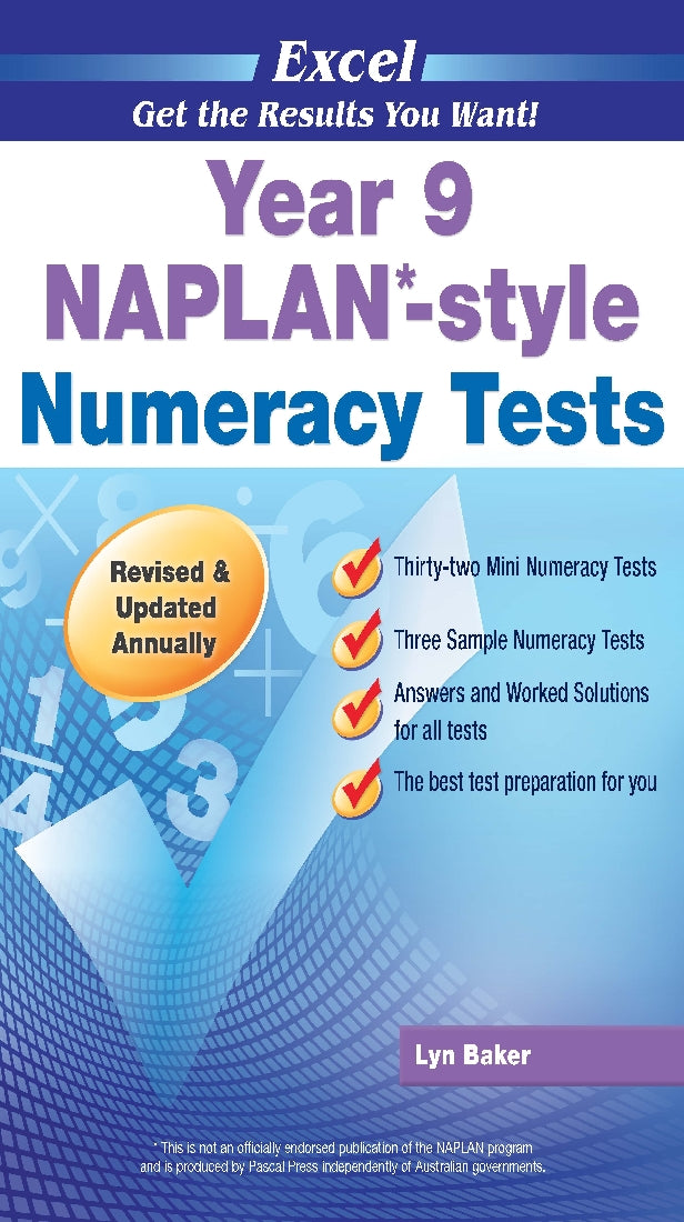 Excel NAPLAN*-style Numeracy Tests Year 9