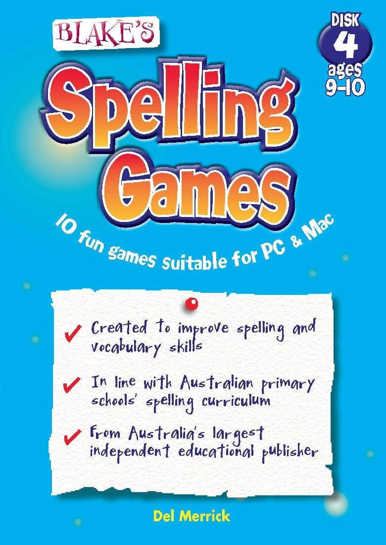 Blake's Spelling Games Disk 4 Ages 9-10